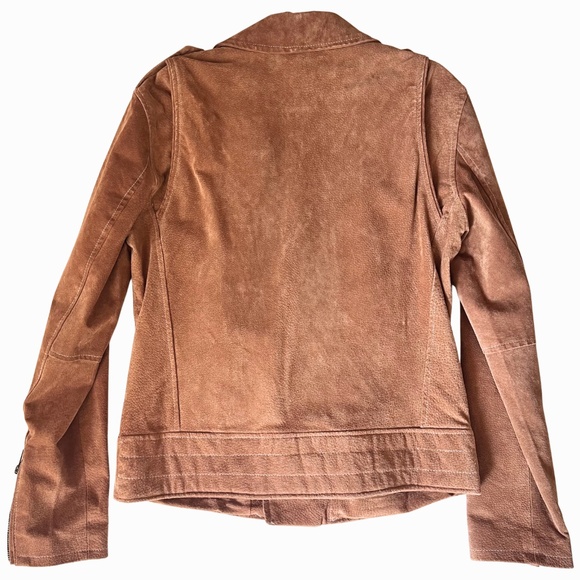 BlankNYC Suede Moto Jacket Men’s Medium Tan Brown Biker Coat Fall Winter EUC - Picture 4 of 8